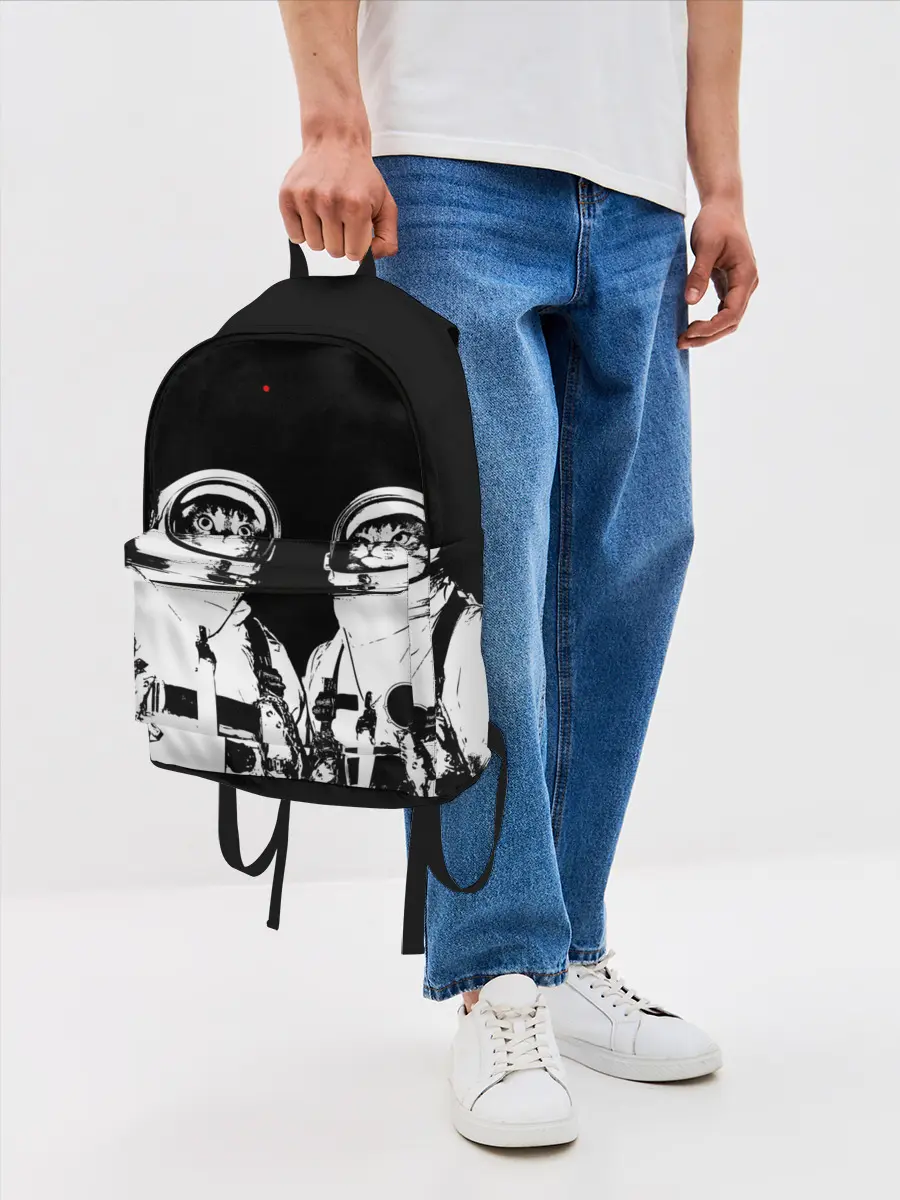 Рюкзак джинсовый / Коты Космонавты