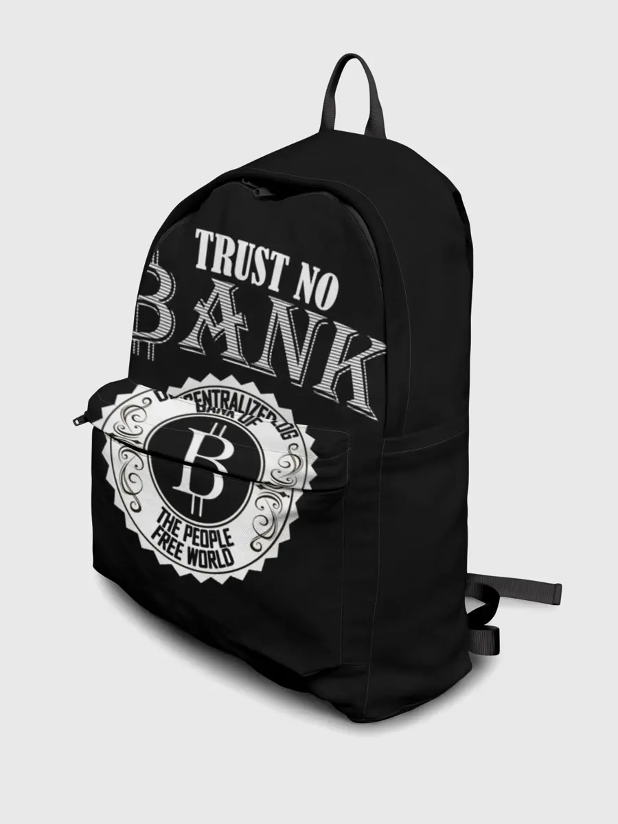 Рюкзак джинсовый / TRUST NO BANK BITCOIN