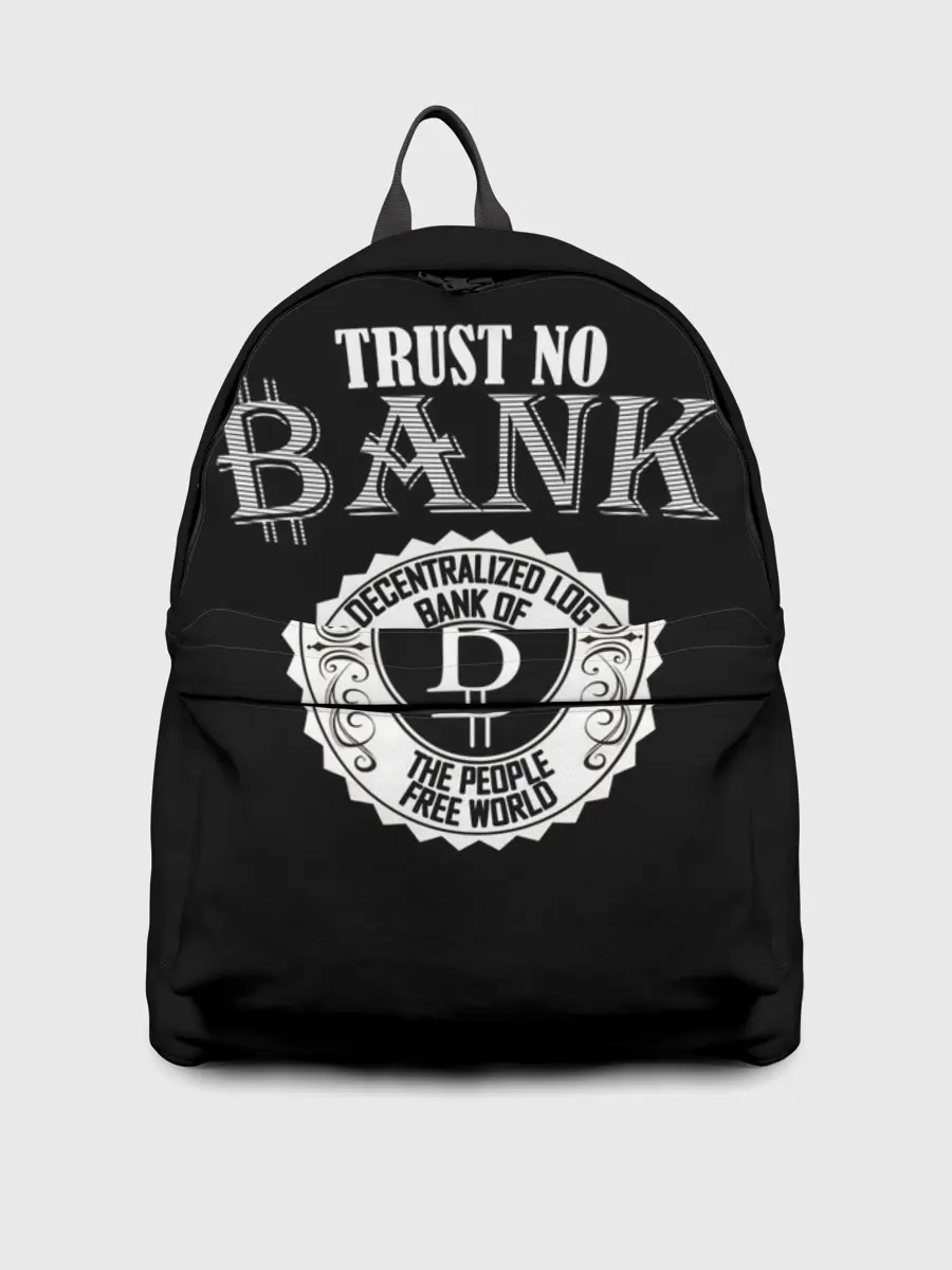 Рюкзак джинсовый / TRUST NO BANK BITCOIN