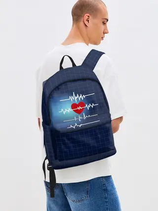 Рюкзак джинсовый / Ритм Сердца