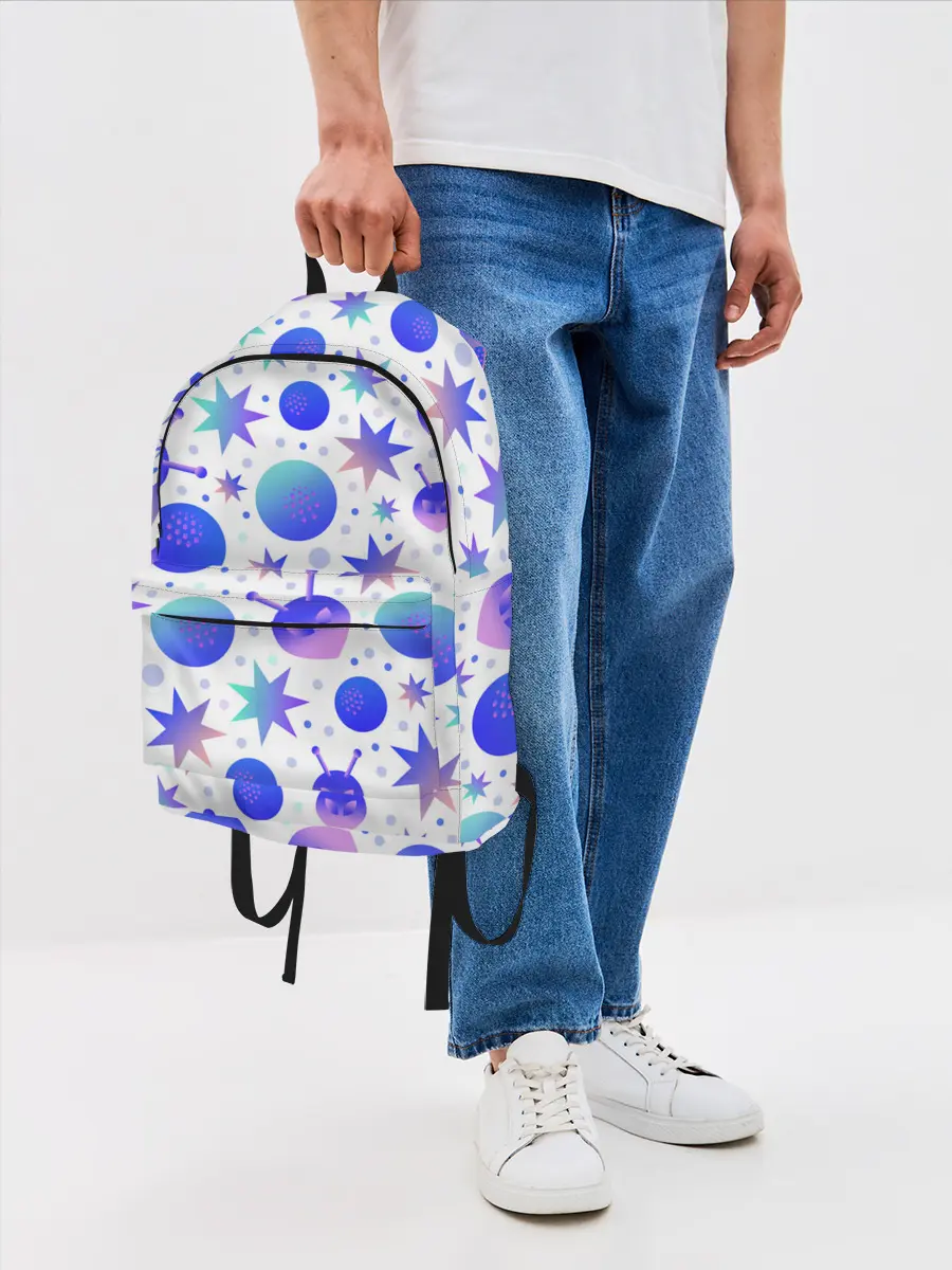 Рюкзак джинсовый / Яркая галактика