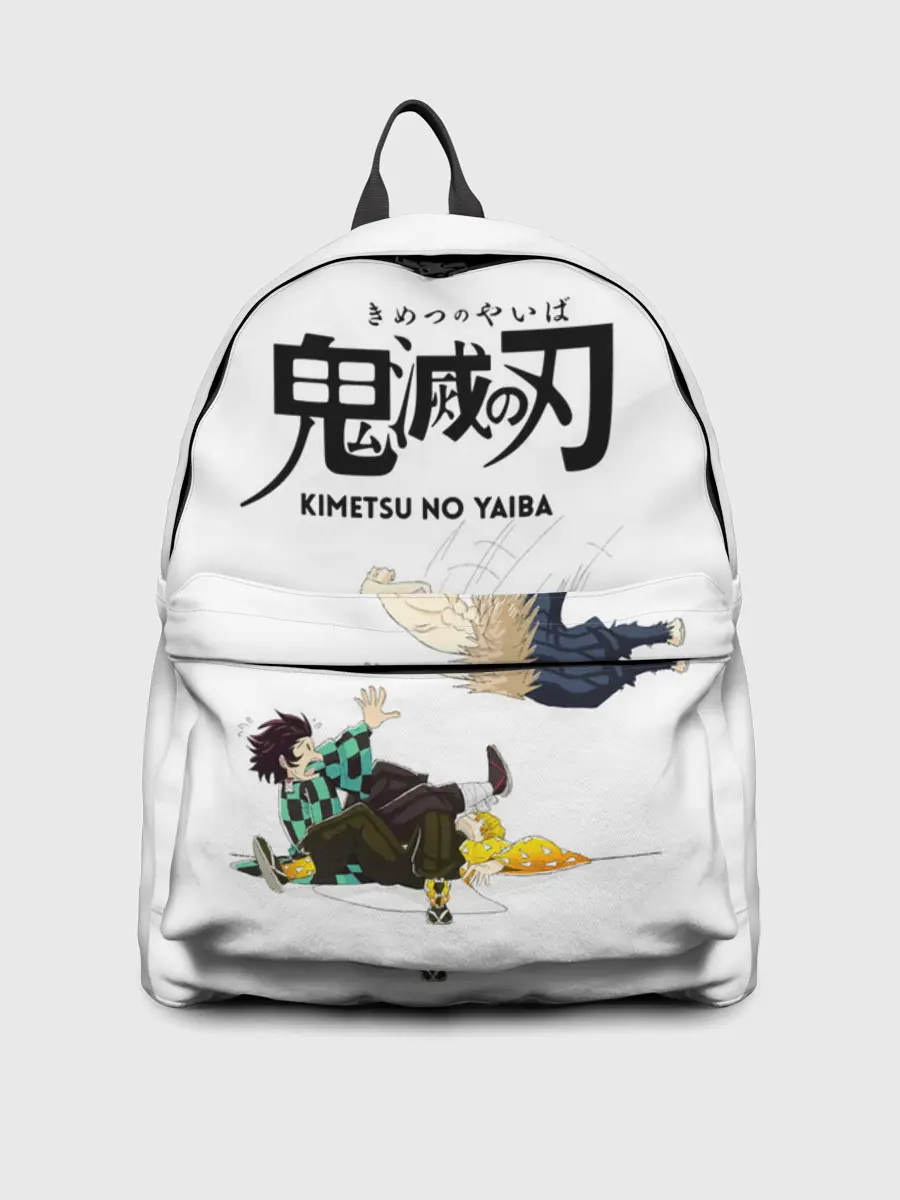 Рюкзак джинсовый / Драка Иноске Танджиро и Зеницу