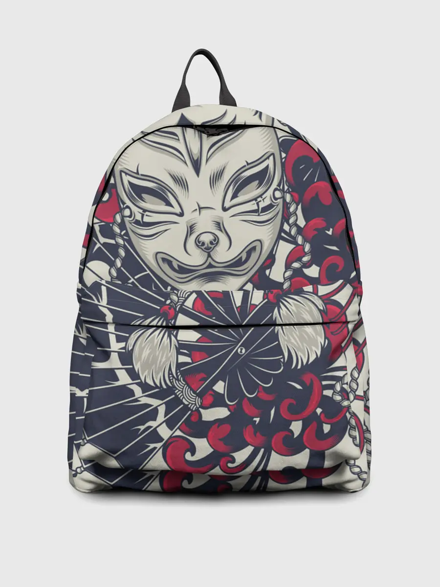 Рюкзак джинсовый / Кицунэ | Маска лисы