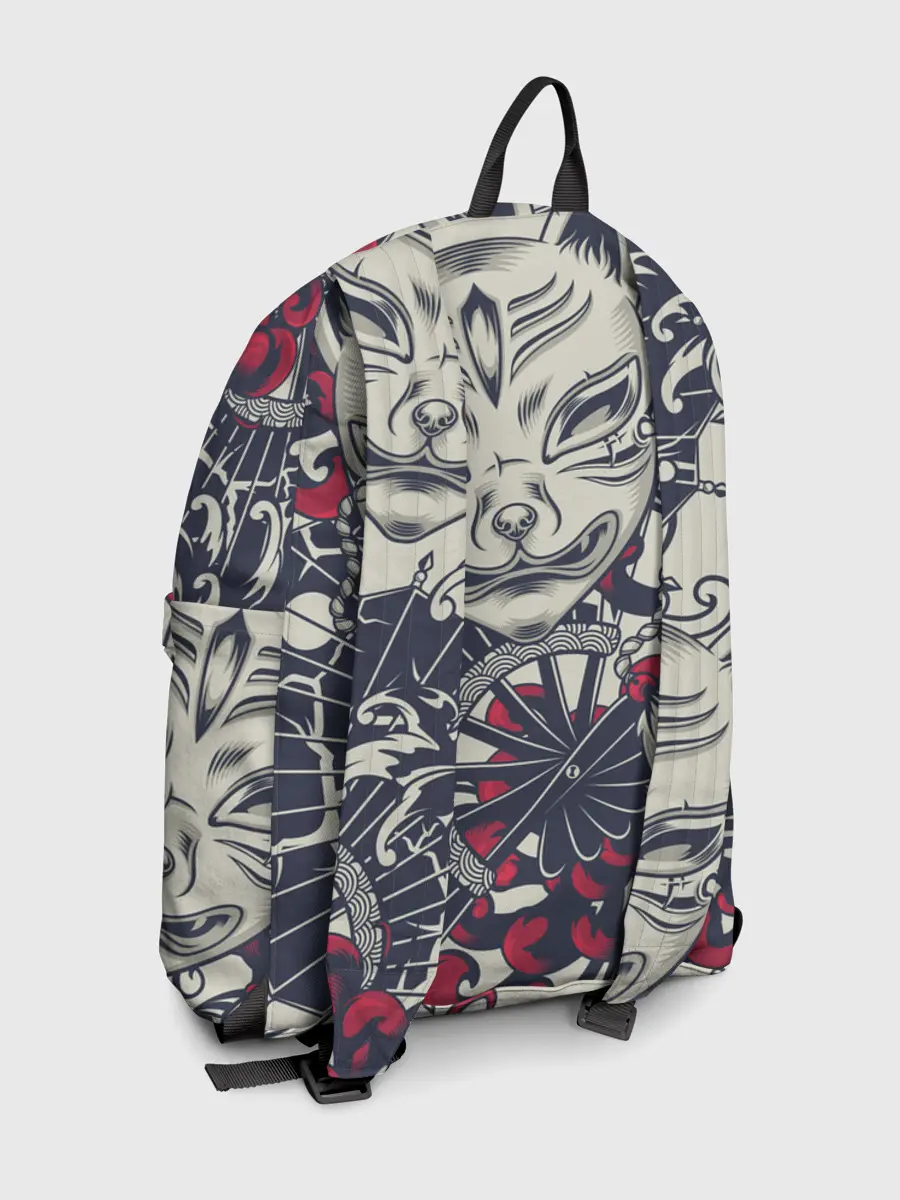 Рюкзак джинсовый / Кицунэ | Маска лисы