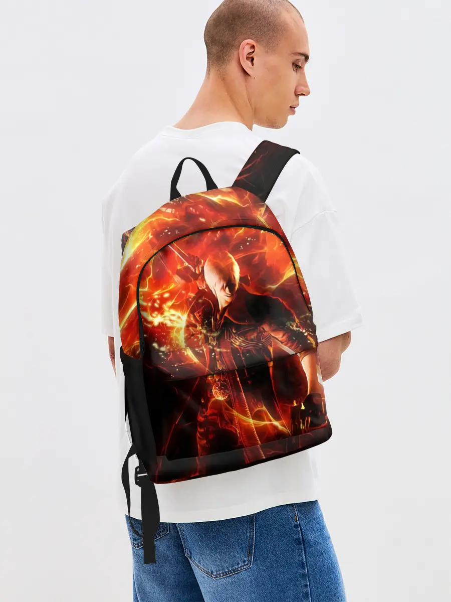 Рюкзак джинсовый / Данте в огне
