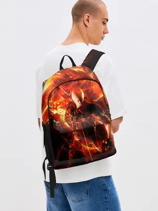 Рюкзак джинсовый / Данте в огне