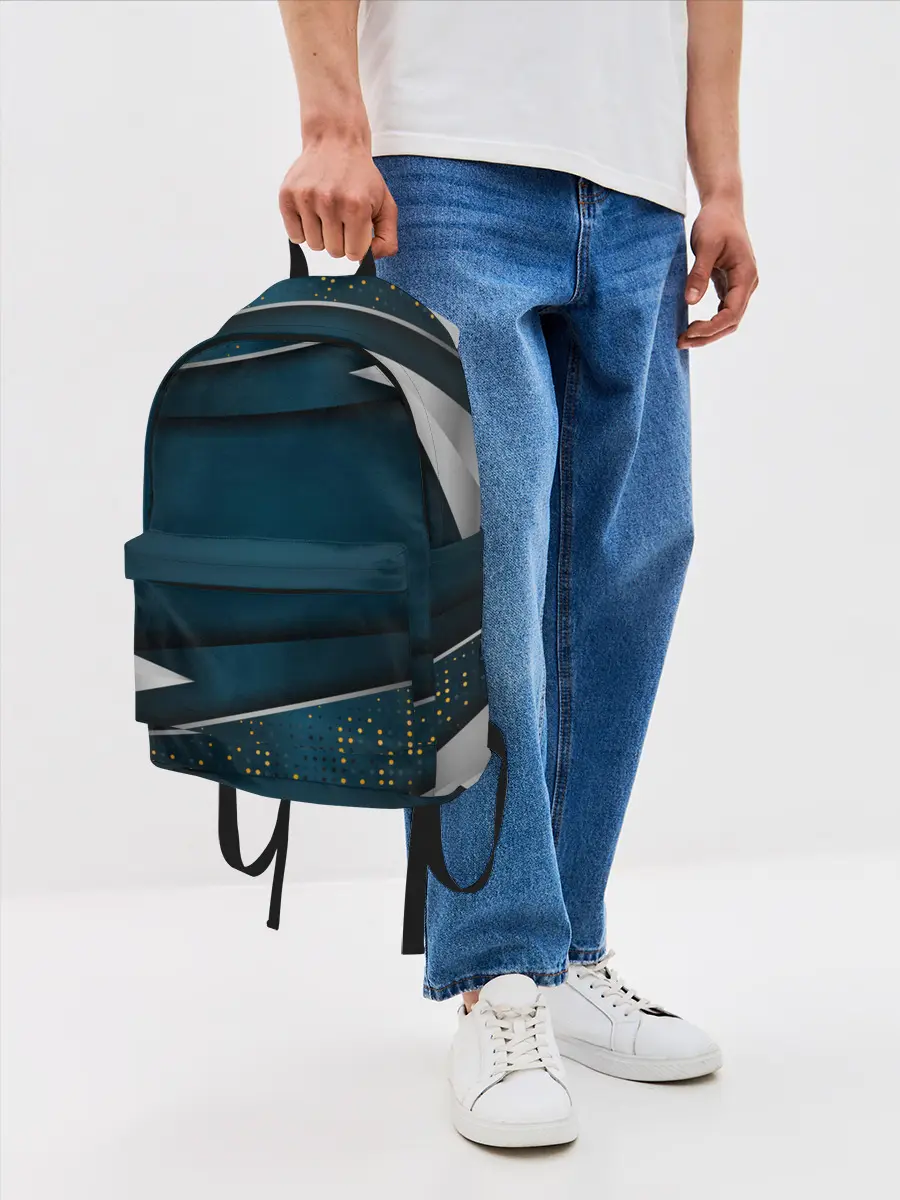 Рюкзак джинсовый / 3D luxury sport style Золото