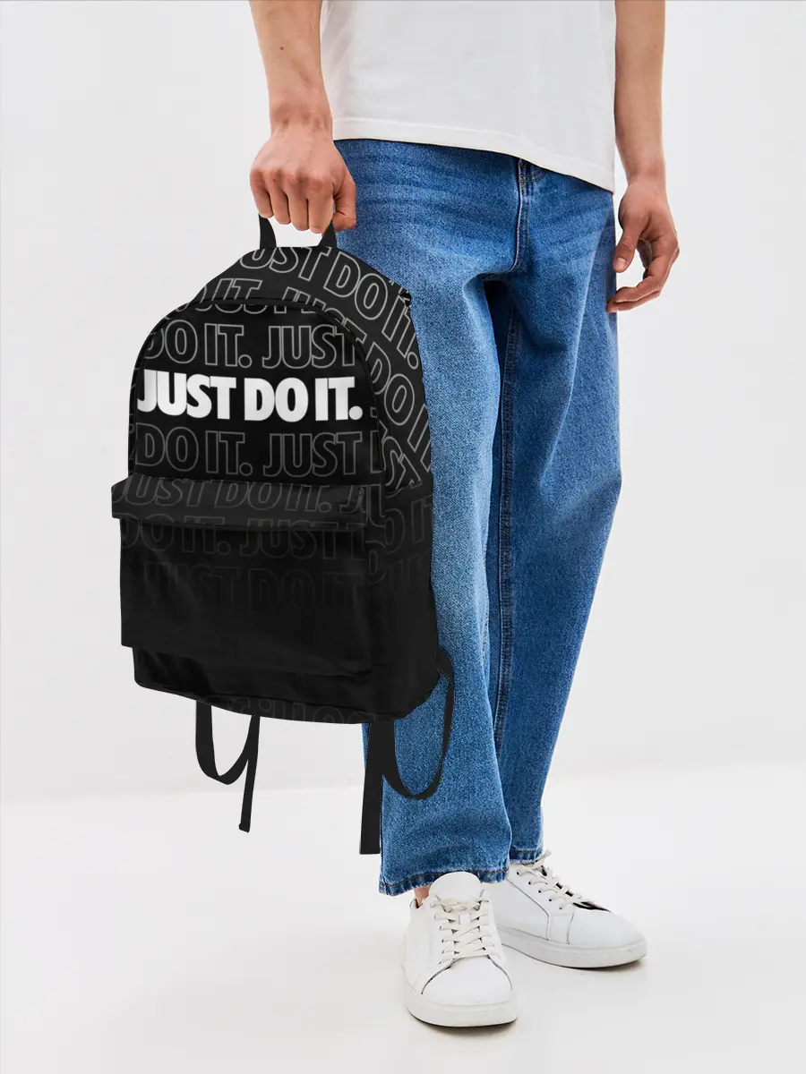 Рюкзак джинсовый / JUST DO IT / ПРОСТО СДЕЛАЙ ЭТО