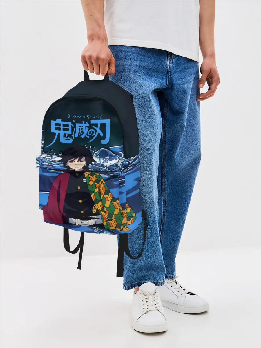 Рюкзак джинсовый / Гию Томиока Кокушибо Kimetsu no Yaiba