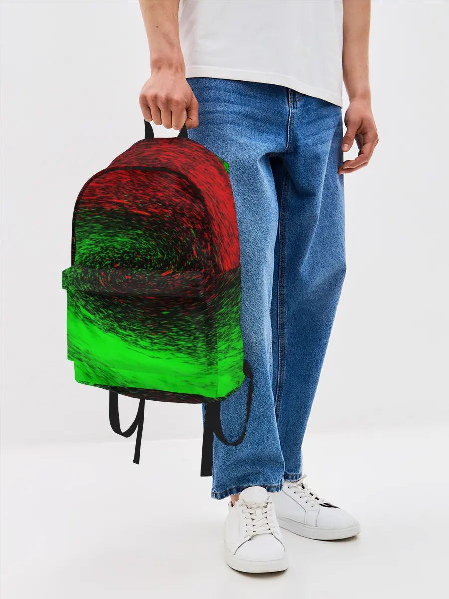 Рюкзак джинсовый / КРАСНАЯ И ЗЕЛЕНАЯ КРАСКА
