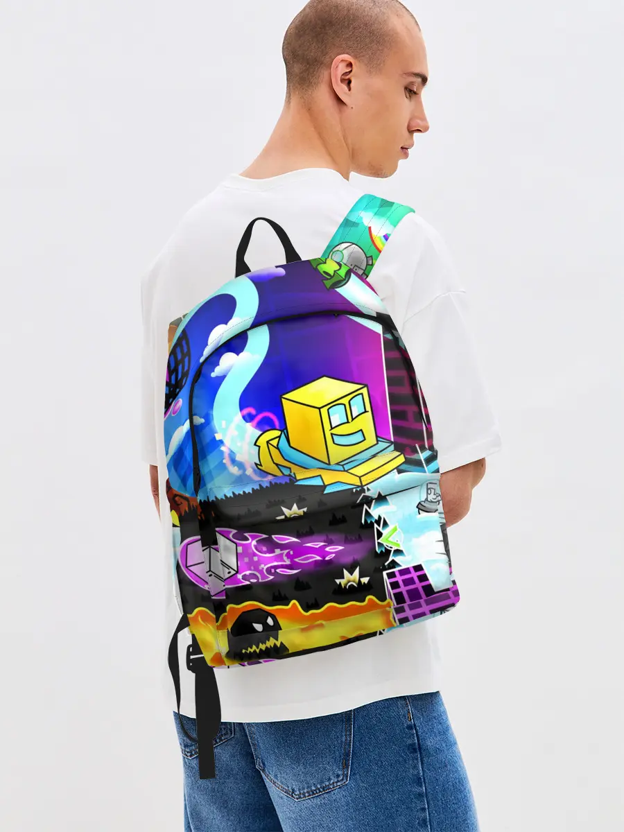 Рюкзак джинсовый / GEOMETRY DASH / ГЕОМЕТРИ ДАШ