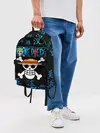 Рюкзак джинсовый / ONE PIECE / ВАН ПИС / ИЕРОГЛИФ