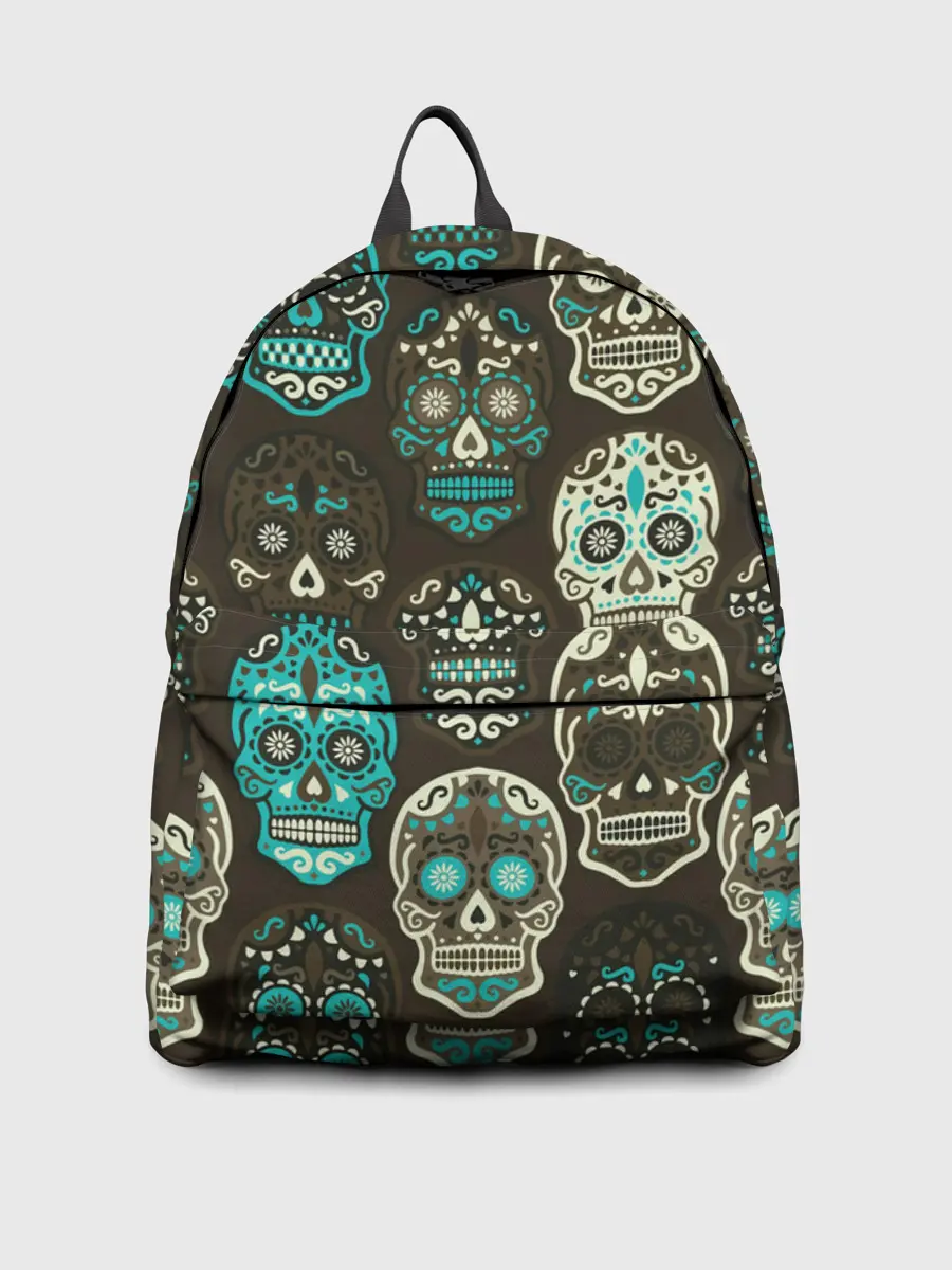 Рюкзак джинсовый / Черепа с узорами