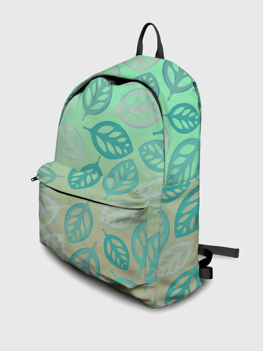 Рюкзак джинсовый / узор из листиков