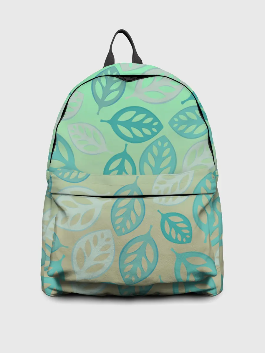 Рюкзак джинсовый / узор из листиков