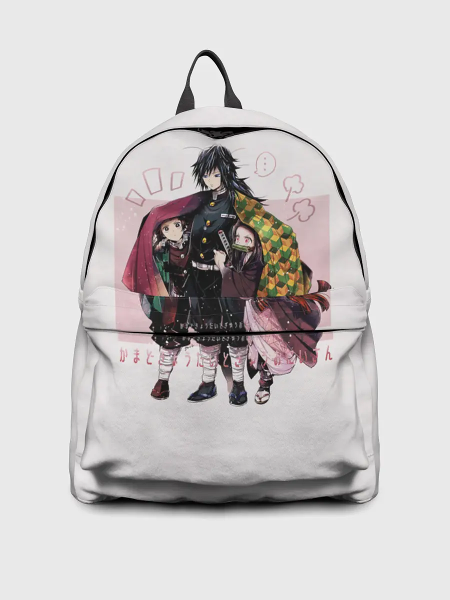 Рюкзак джинсовый / Гию оберегает Танджиро и Незуко