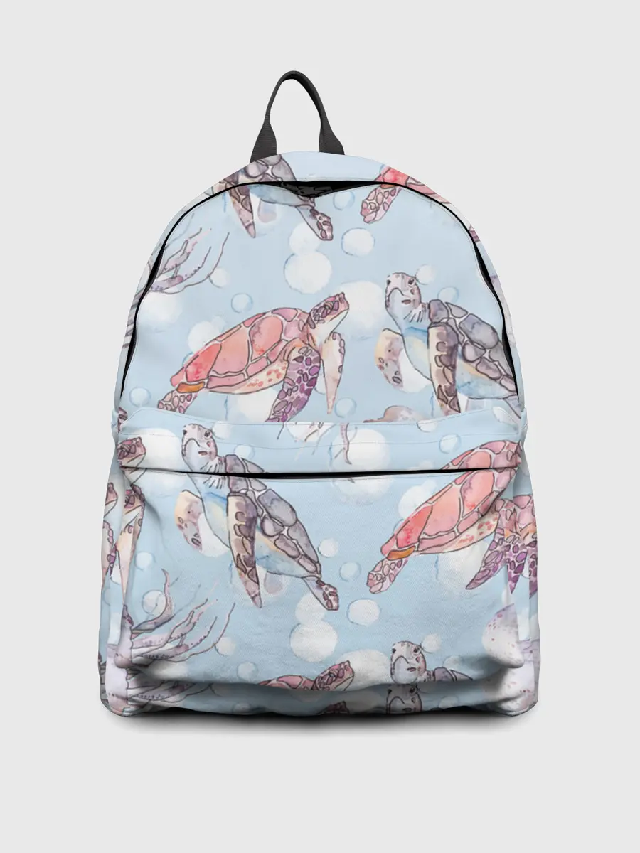 Рюкзак джинсовый / подводный мир черепахи медузы