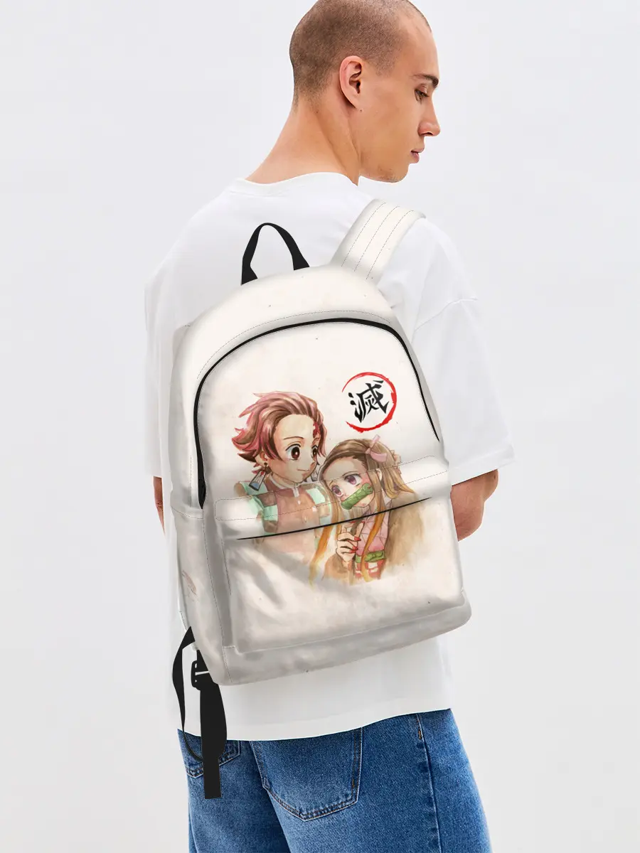 Рюкзак джинсовый / Танджиро и Незуко Kimetsu no Yaiba