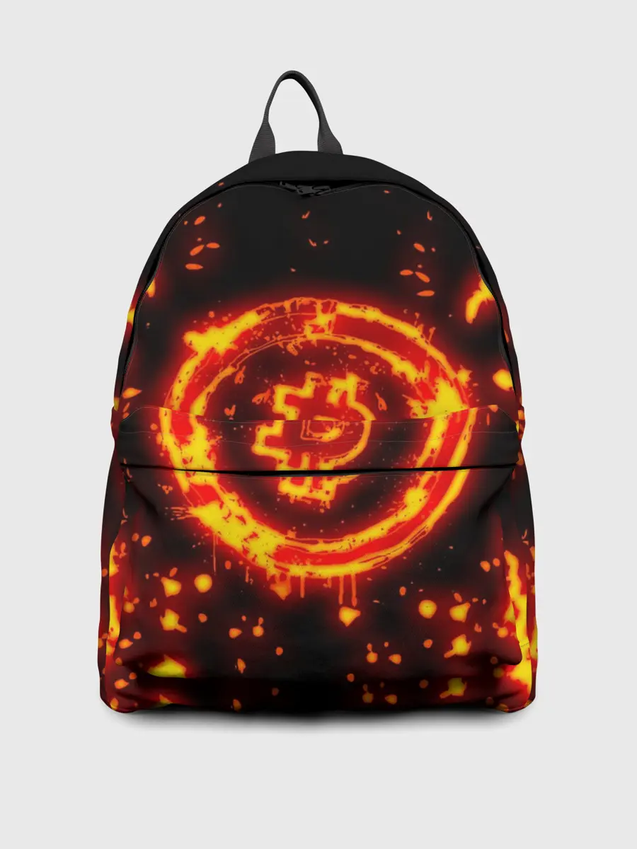 Рюкзак джинсовый / BITCOIN / БИТКОИН / ОГОНЬ