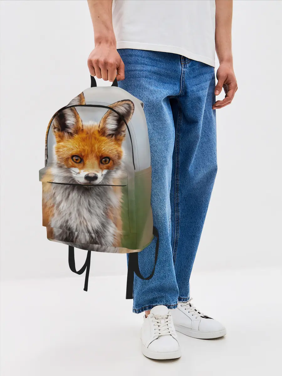 Рюкзак джинсовый / рыжая лисица