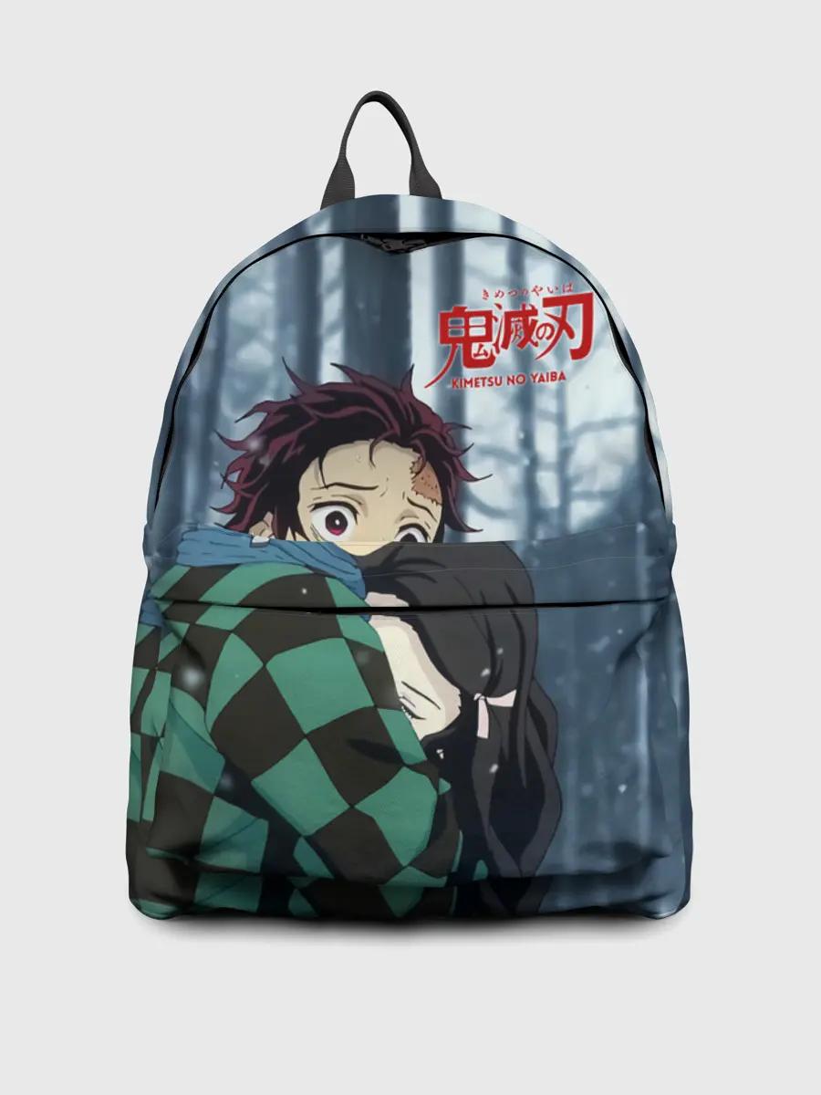 Рюкзак джинсовый / Танджиро и Незуко Камадо в лесу