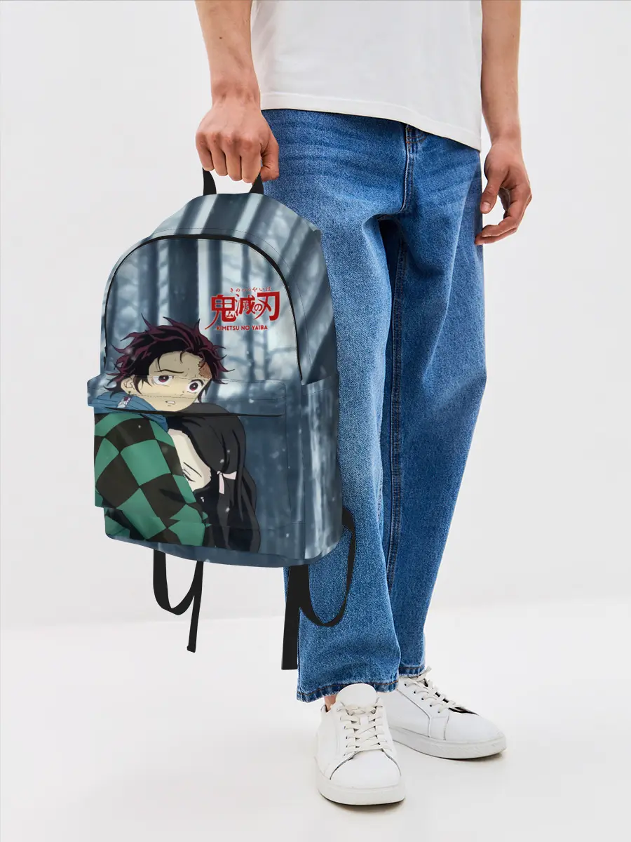 Рюкзак джинсовый / Танджиро и Незуко Камадо в лесу