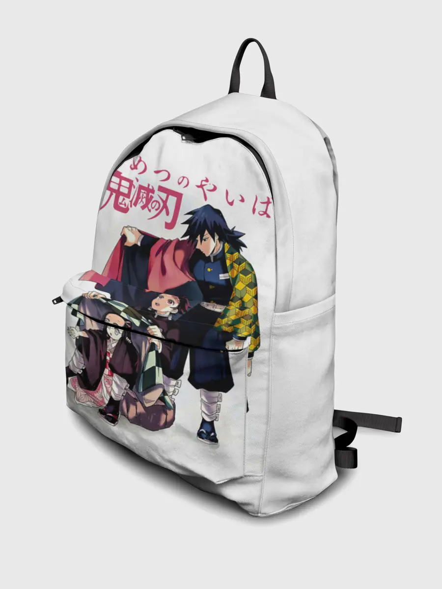 Рюкзак джинсовый / Танджиро и Незуко под укрытием Гию