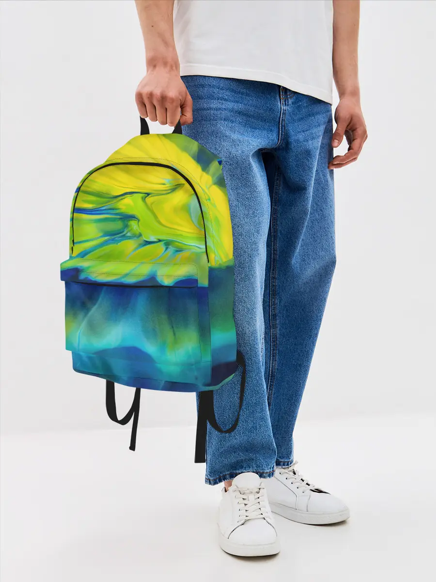 Рюкзак джинсовый / Разводы яркой краски