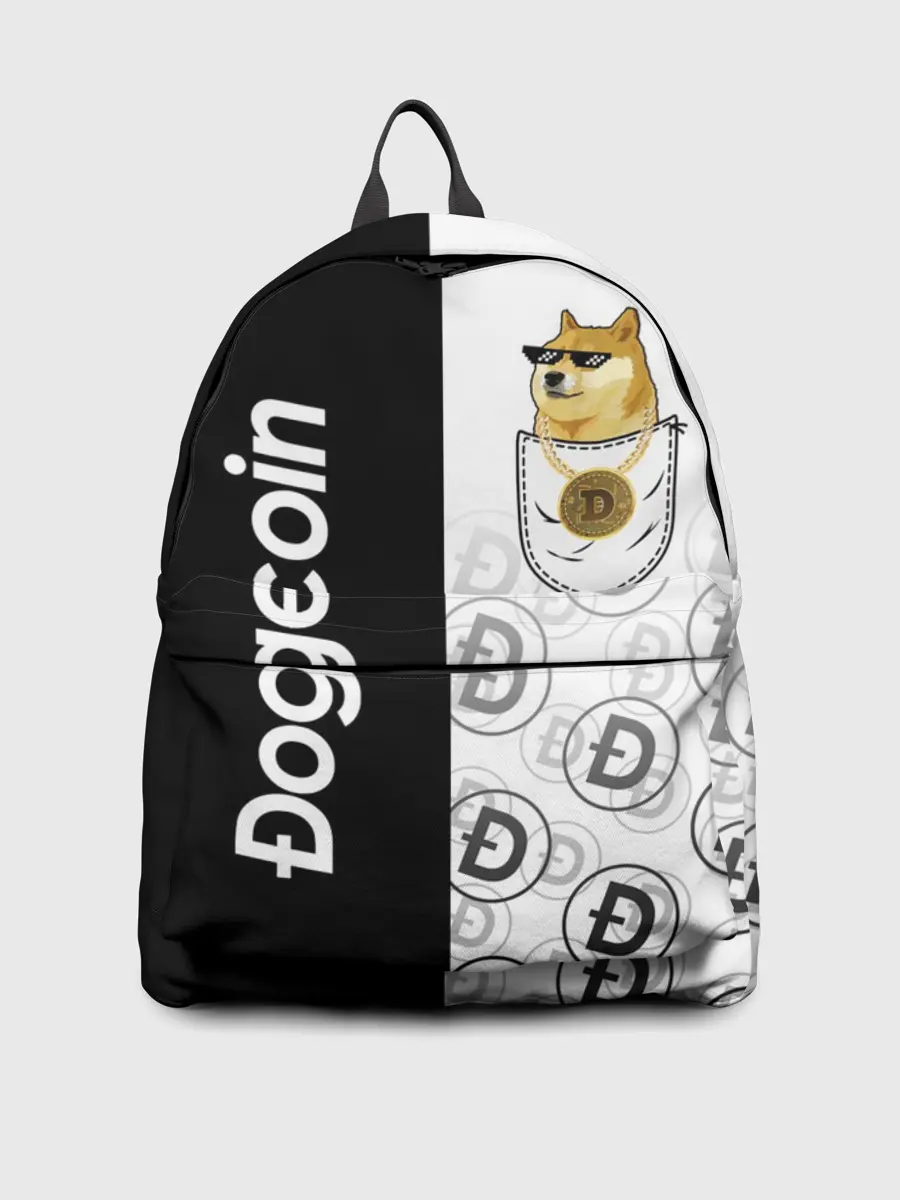 Рюкзак джинсовый / DOGECOIN / DOGE / КАРМАН