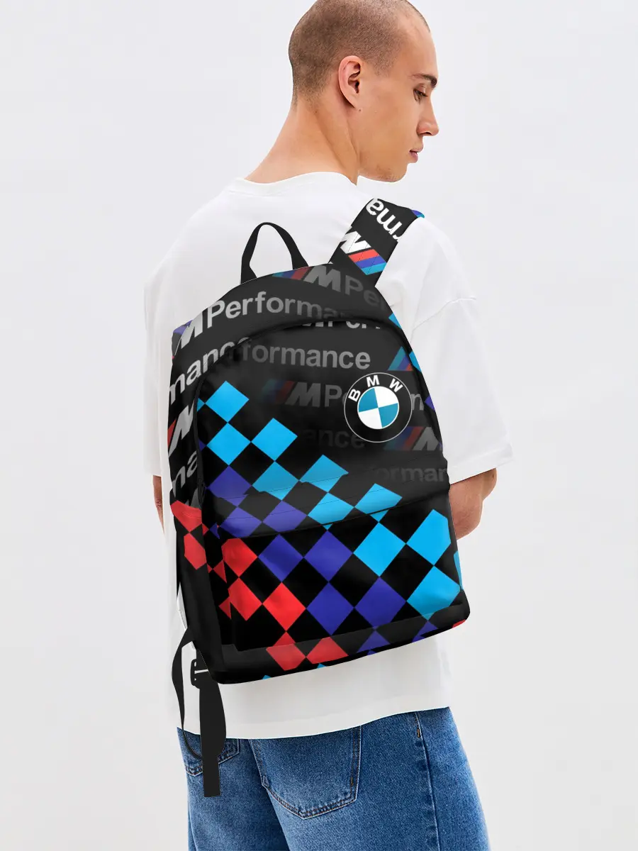 Рюкзак джинсовый / BMW / ФЛАГ/ M PERFORMANCE