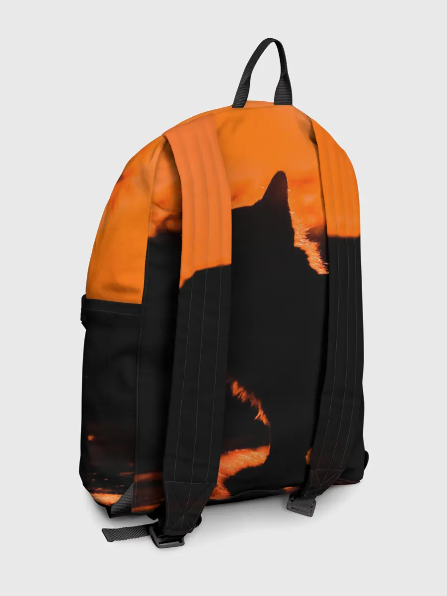 Рюкзак джинсовый / Котенок на фоне заката