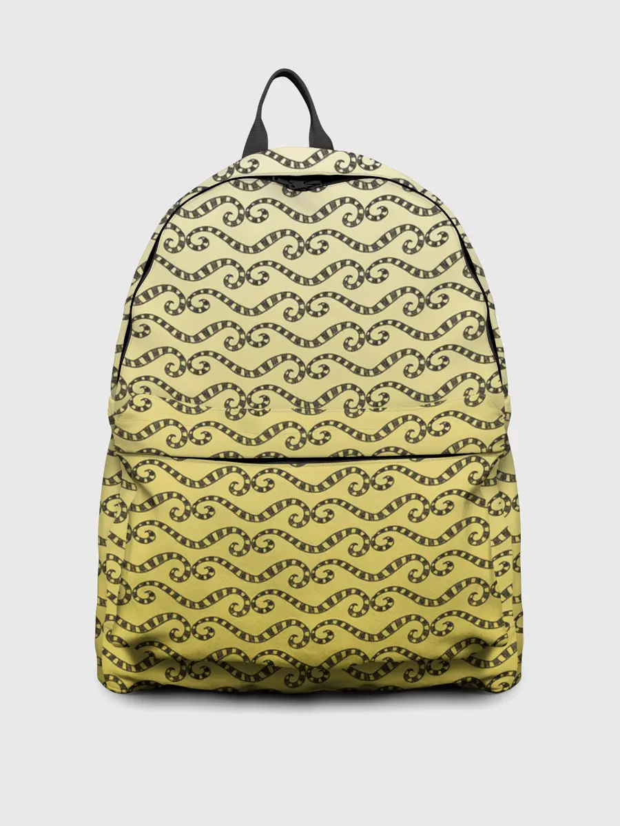 Рюкзак джинсовый / рисованный узор усы червячки