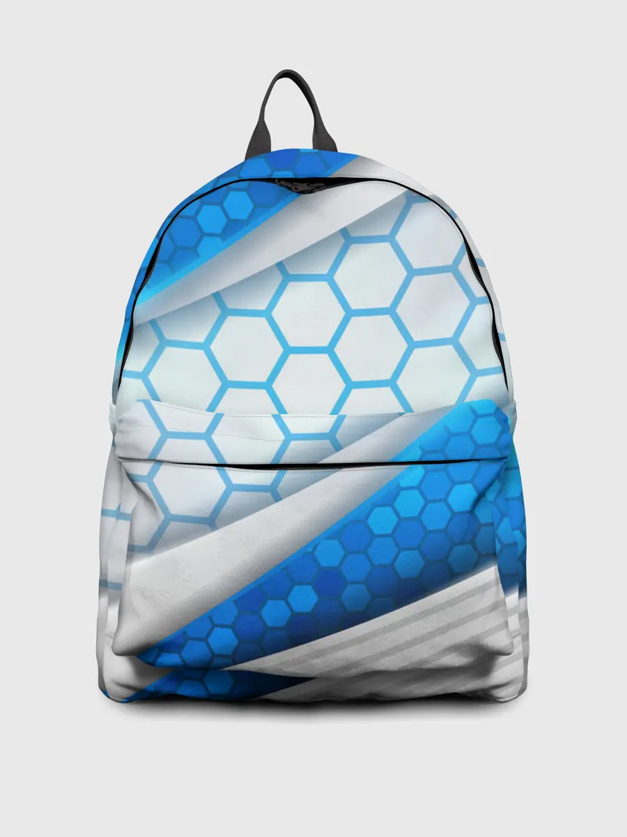 Рюкзак джинсовый / 3D AQUA БРОНЯ ОБЪЕМНЫЕ СОТЫ