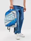 Рюкзак джинсовый / 3D AQUA БРОНЯ ОБЪЕМНЫЕ СОТЫ