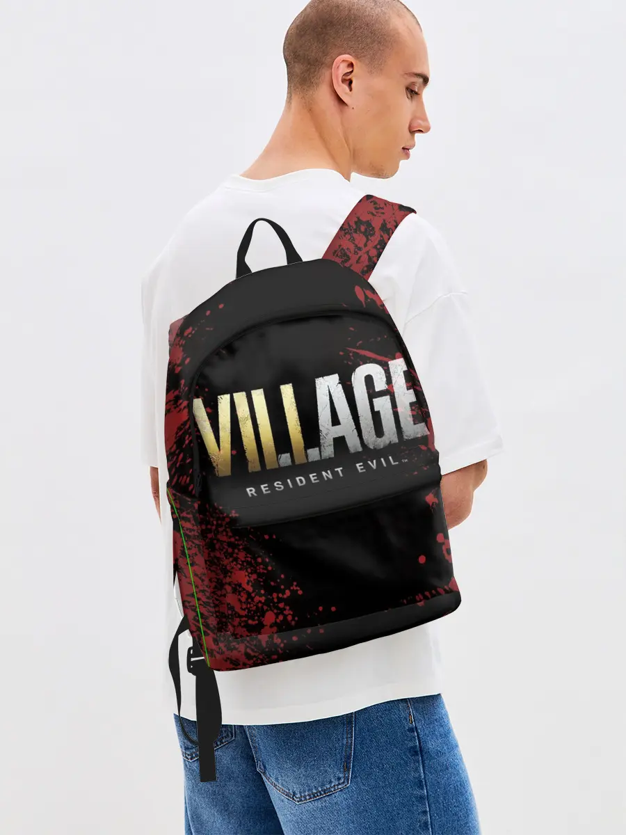 Рюкзак джинсовый / Resident Evil Village логотип