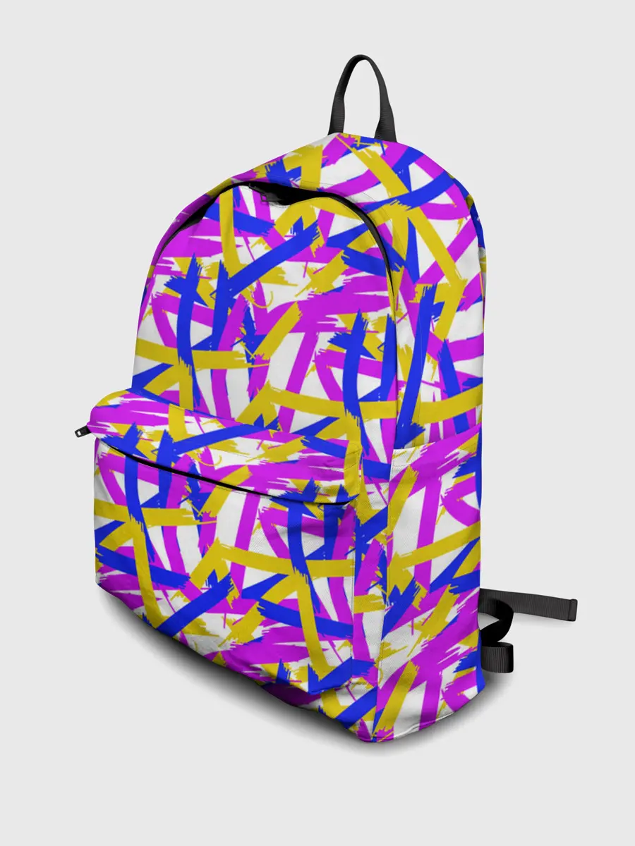 Рюкзак джинсовый / абстракция из ярких полос