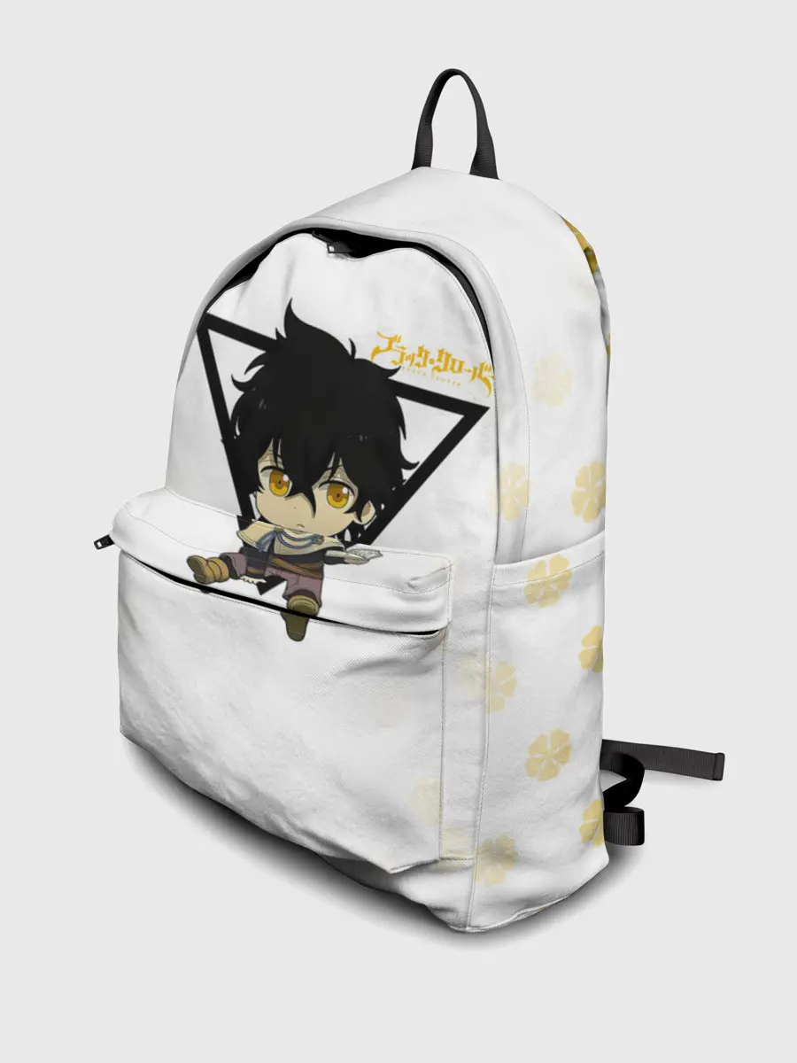 Рюкзак джинсовый / Юно с книгой Черный Клевер