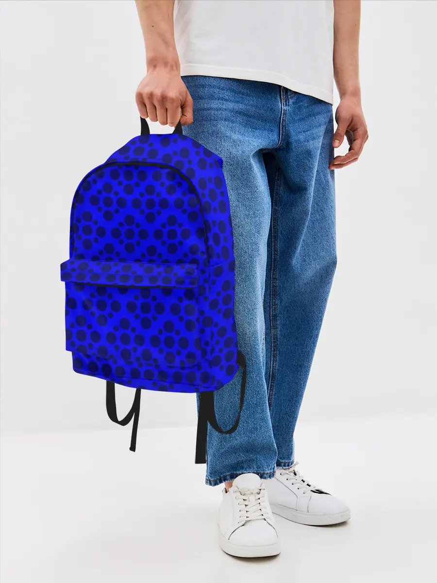 Рюкзак джинсовый / Ряды круглых узоров