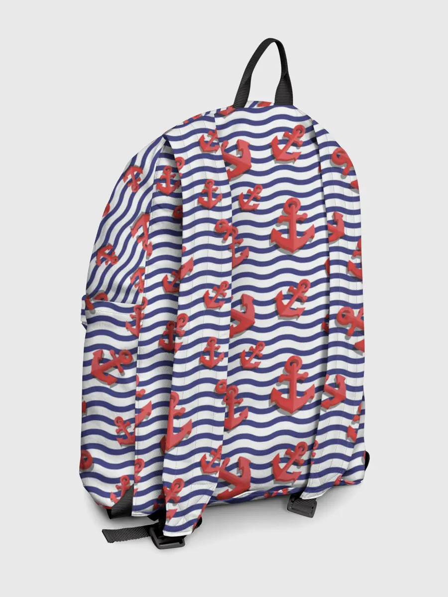 Рюкзак джинсовый / Красные якоря