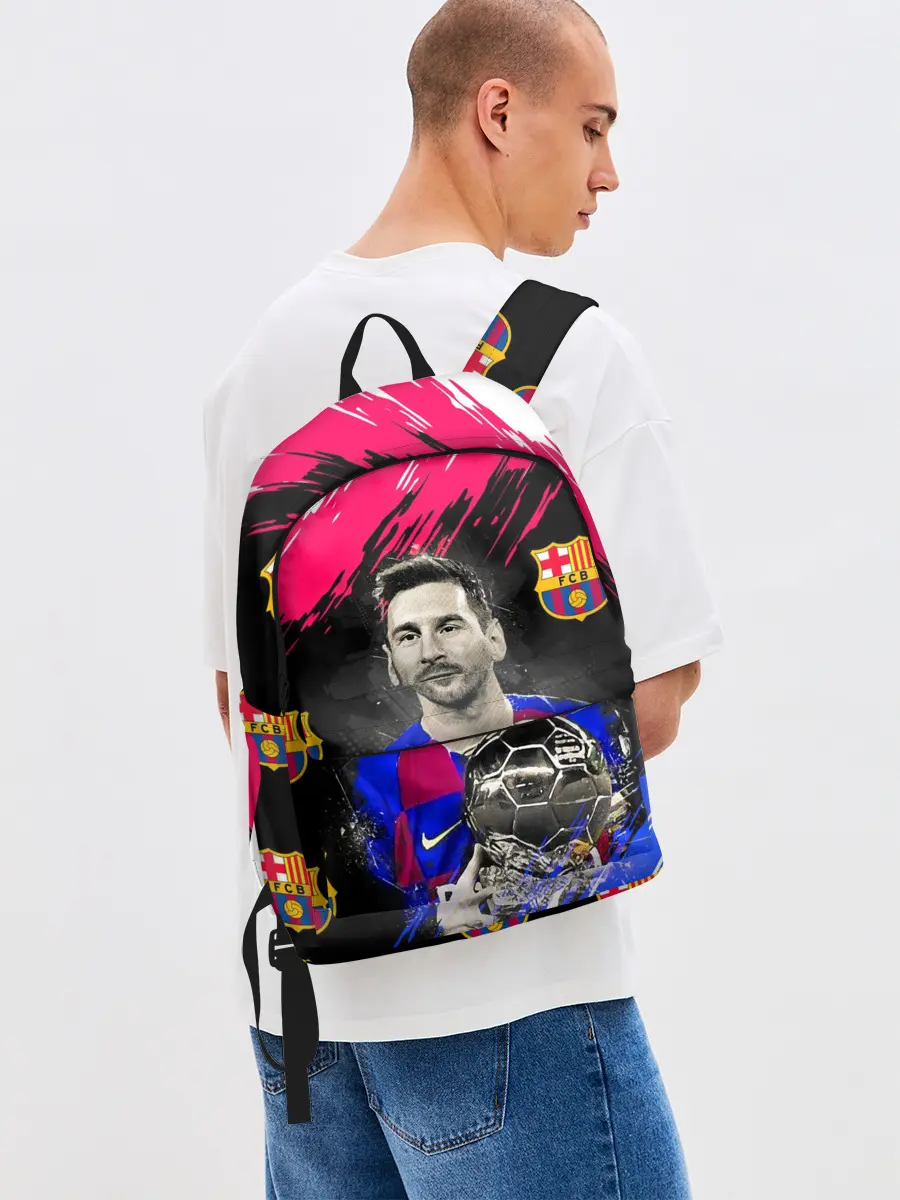 Рюкзак джинсовый / ЛИОНЕЛЬ МЕССИ / БАРСЕЛОНА