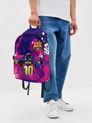 Рюкзак джинсовый / ЛИОНЕЛЬ МЕССИ / FIRE / ОГОНЬ