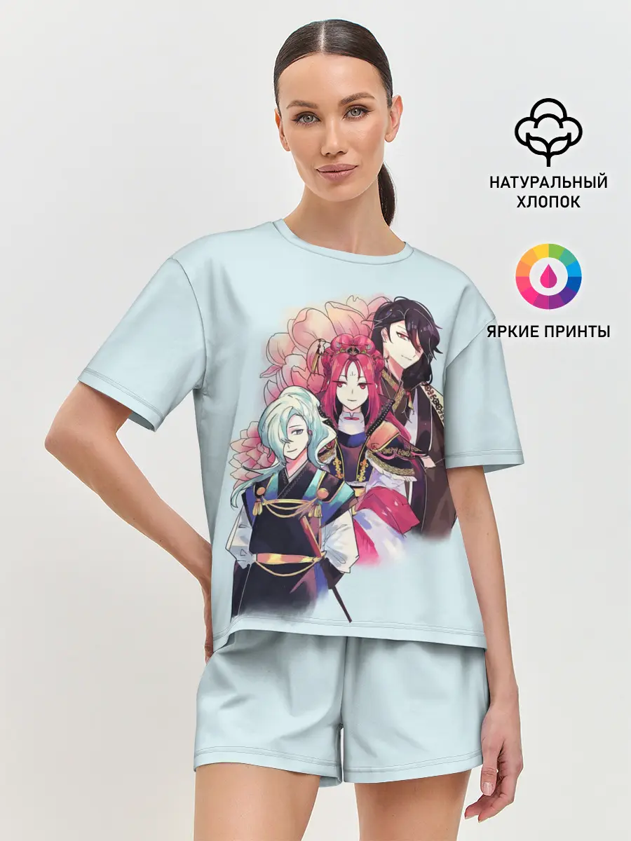 Женская пижама с шортами / Манхва, Облачный цветок