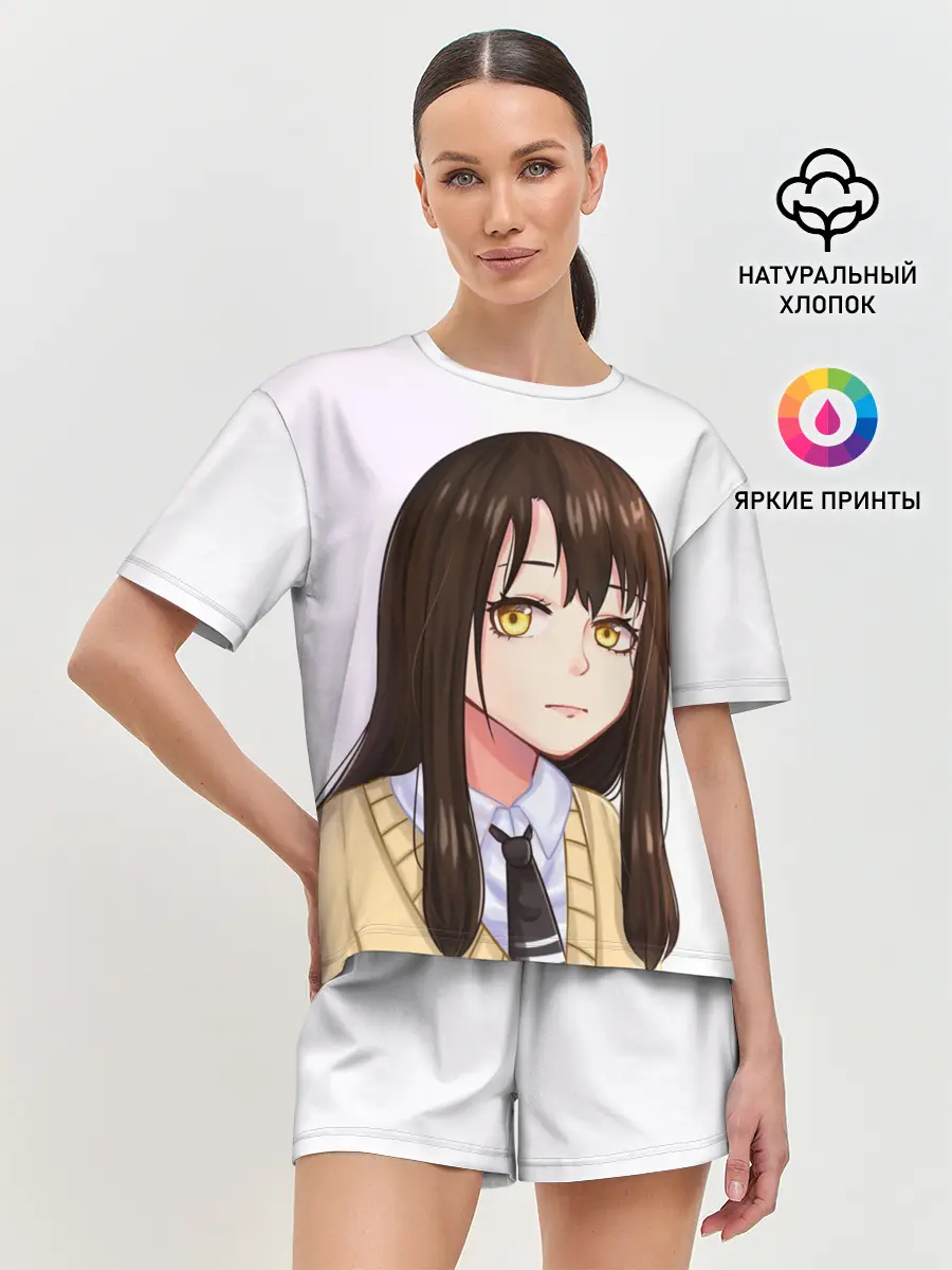 Женская пижама с шортами / Девочка, которая видит это Мико Ёцуя