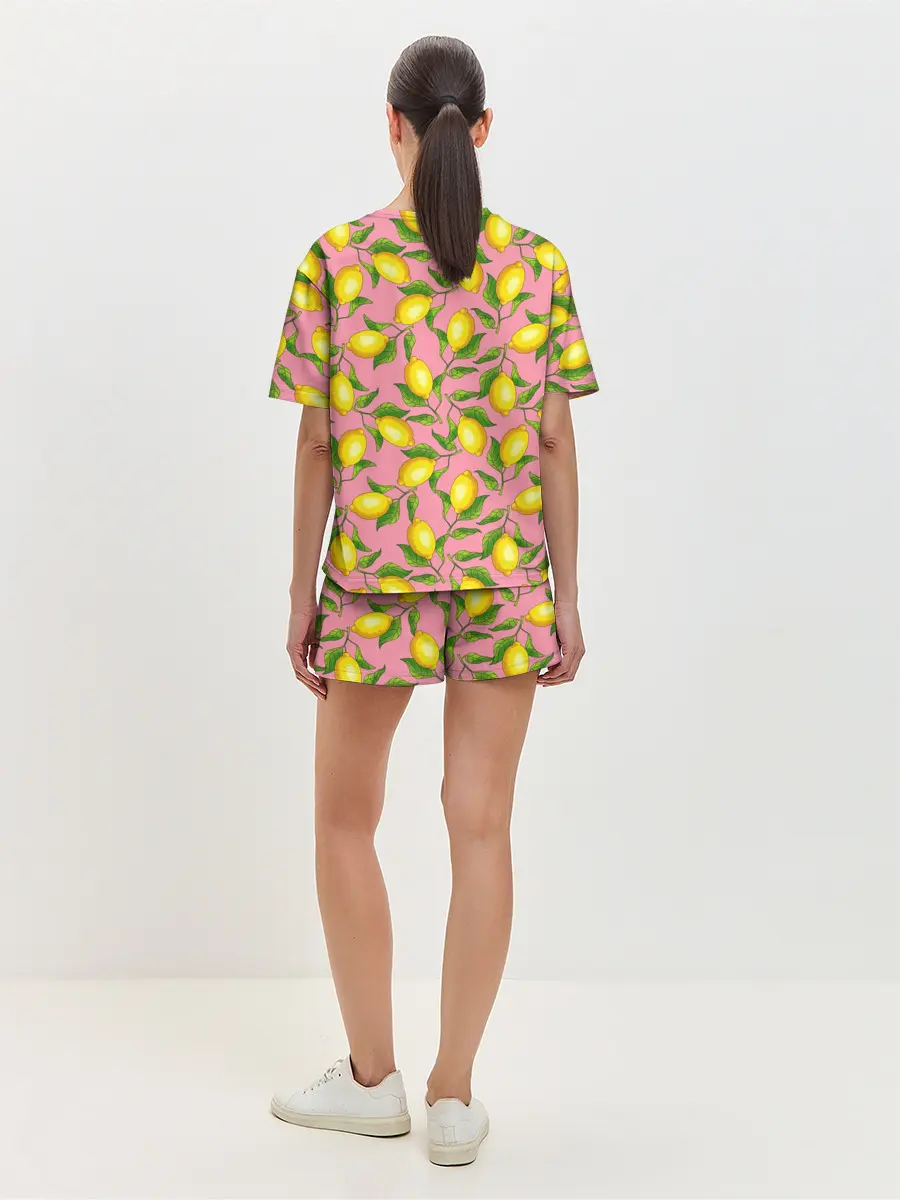 Женская пижама с шортами / Лимоны паттерн