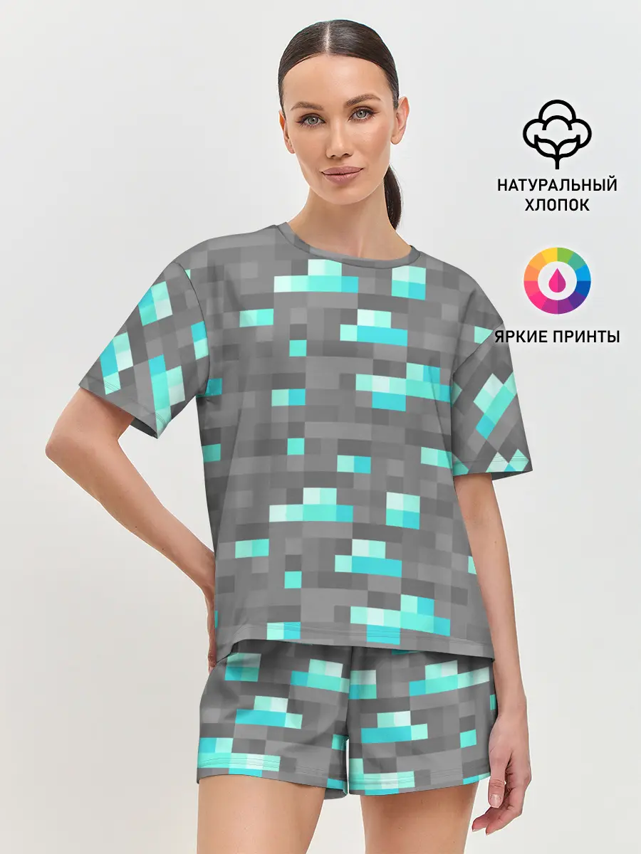 Женская пижама с шортами / Алмазы