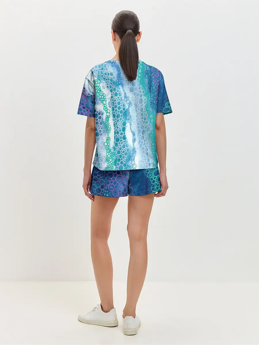Женская пижама с шортами / Водопад красочной пены