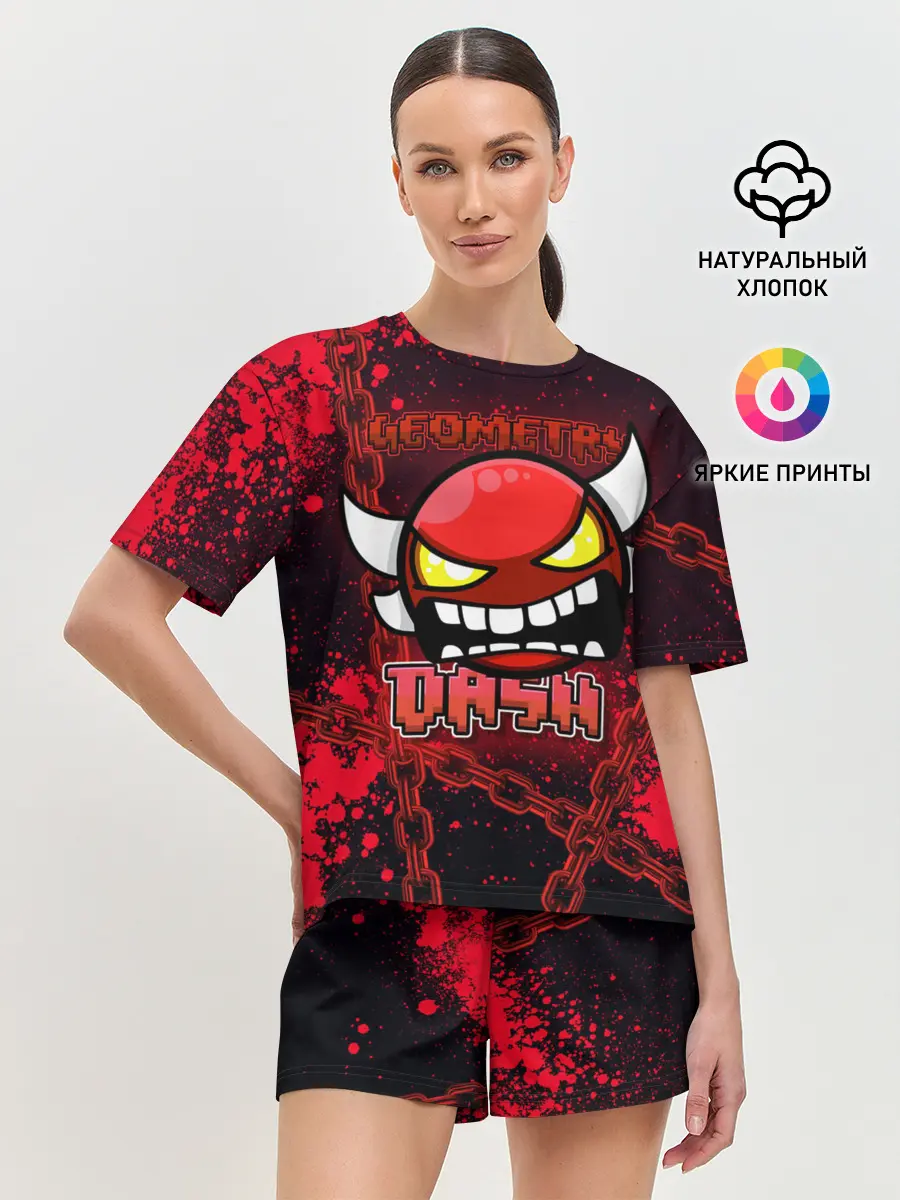 Женская пижама с шортами / Geometry Dash
