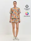 Женская пижама с шортами / Летний абстрактный узор