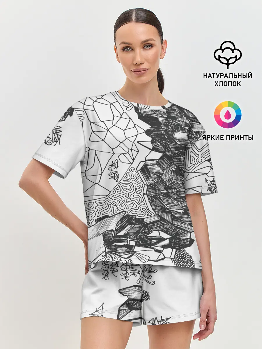 Женская пижама с шортами / Структурная мозайка