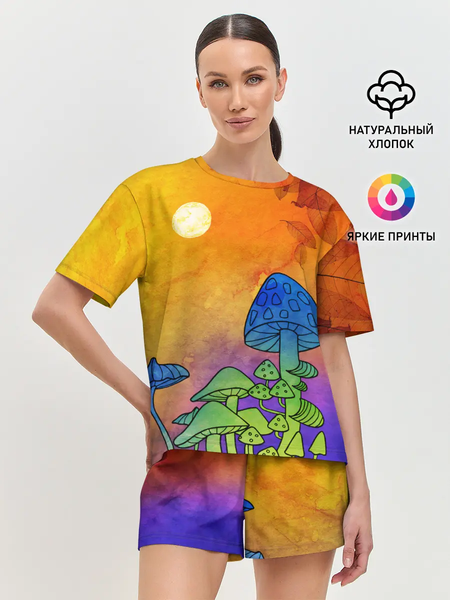 Женская пижама с шортами / Заколдованный лес